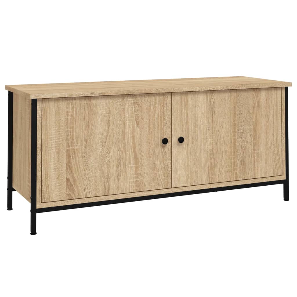 Meuble TV avec portes chêne sonoma 102x35x45 cm bois ingénierie - XIOS