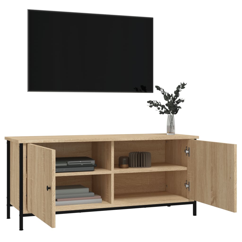 Meuble TV avec portes chêne sonoma 102x35x45 cm bois ingénierie - XIOS