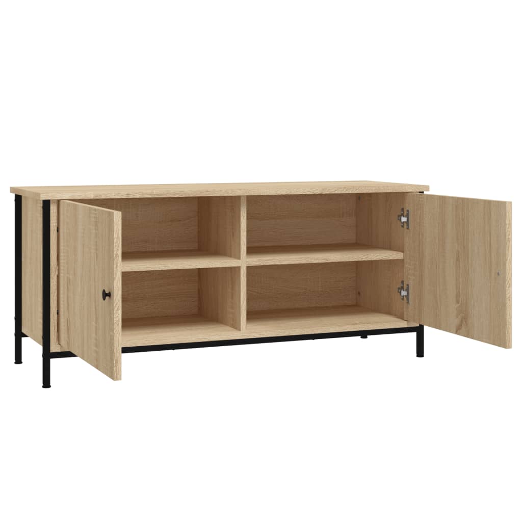 Meuble TV avec portes chêne sonoma 102x35x45 cm bois ingénierie - XIOS
