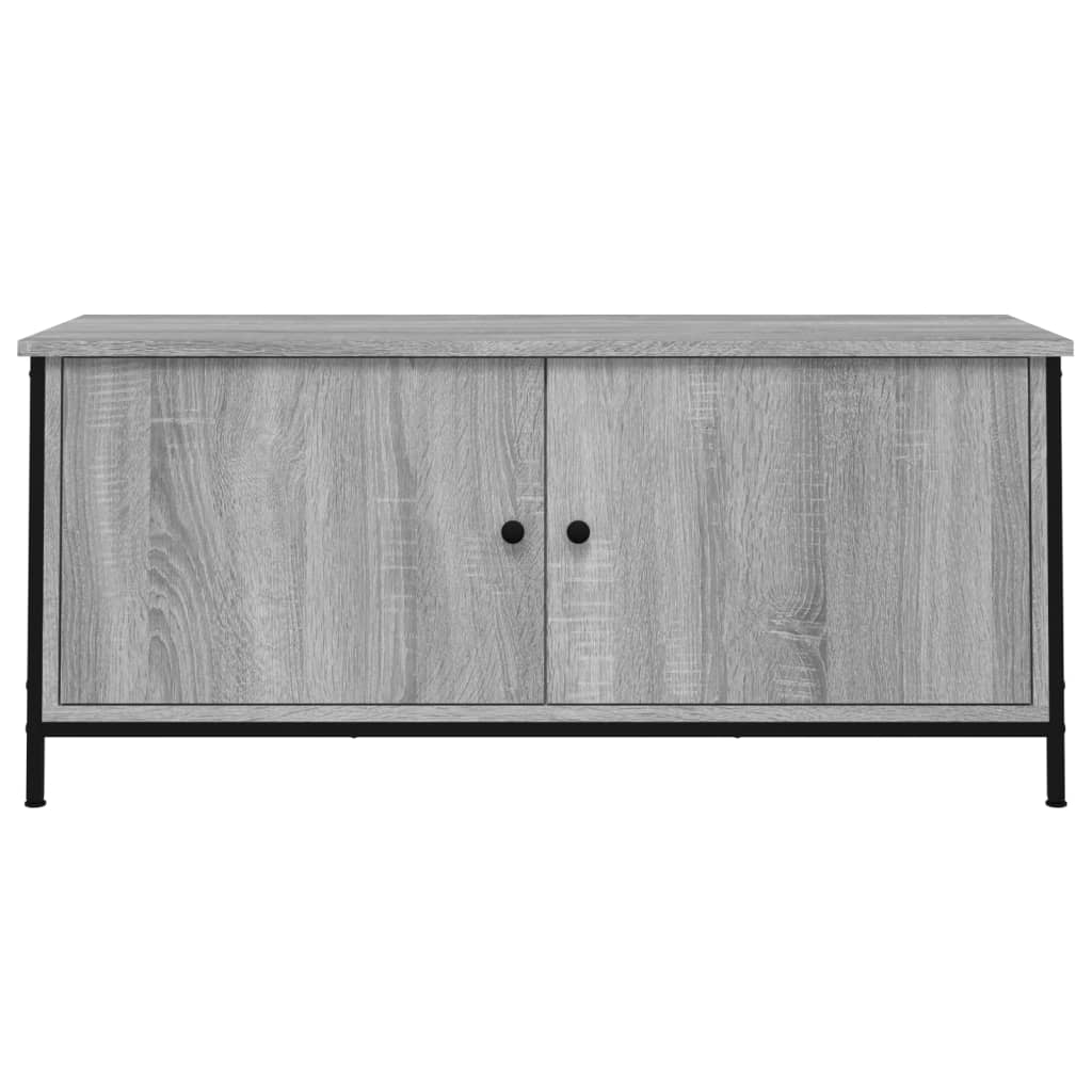 Meuble TV avec portes sonoma gris 102x35x45cm bois d'ingénierie - XIOS