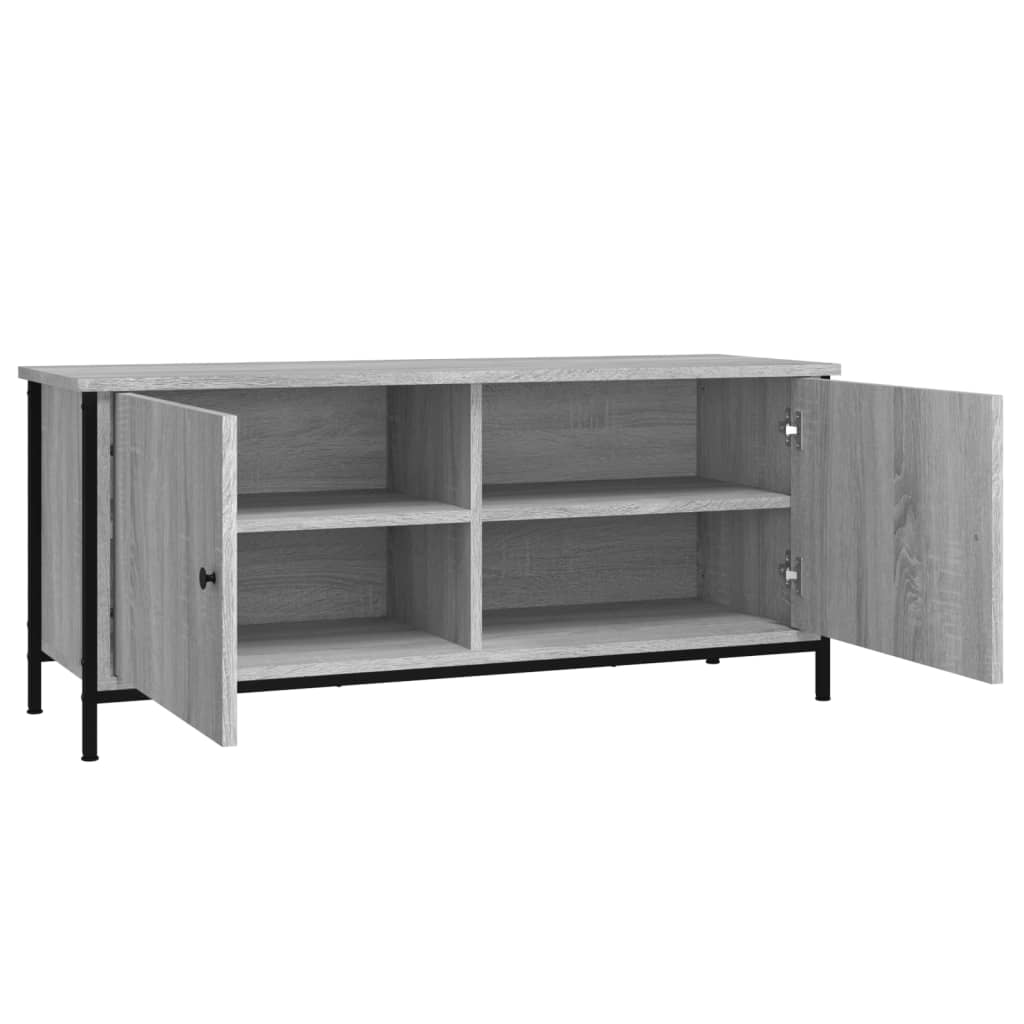 Meuble TV avec portes sonoma gris 102x35x45cm bois d'ingénierie - XIOS