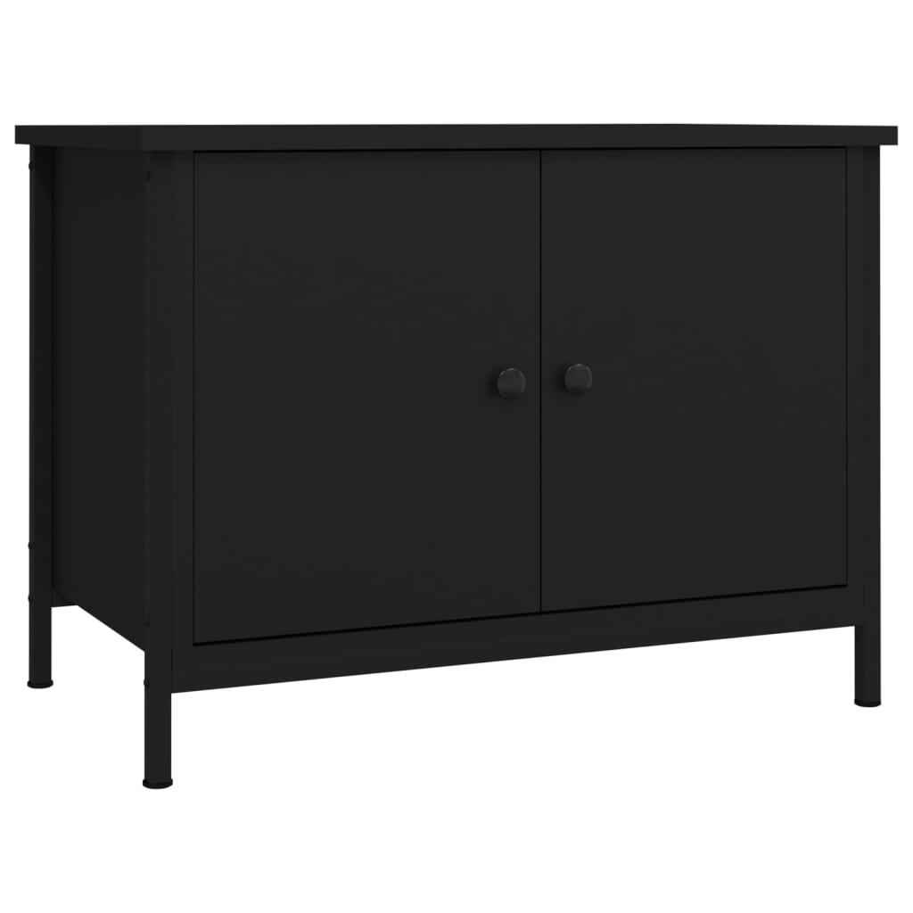 Meuble TV avec portes noir 60x35x45 cm bois d'ingénierie - XIOS