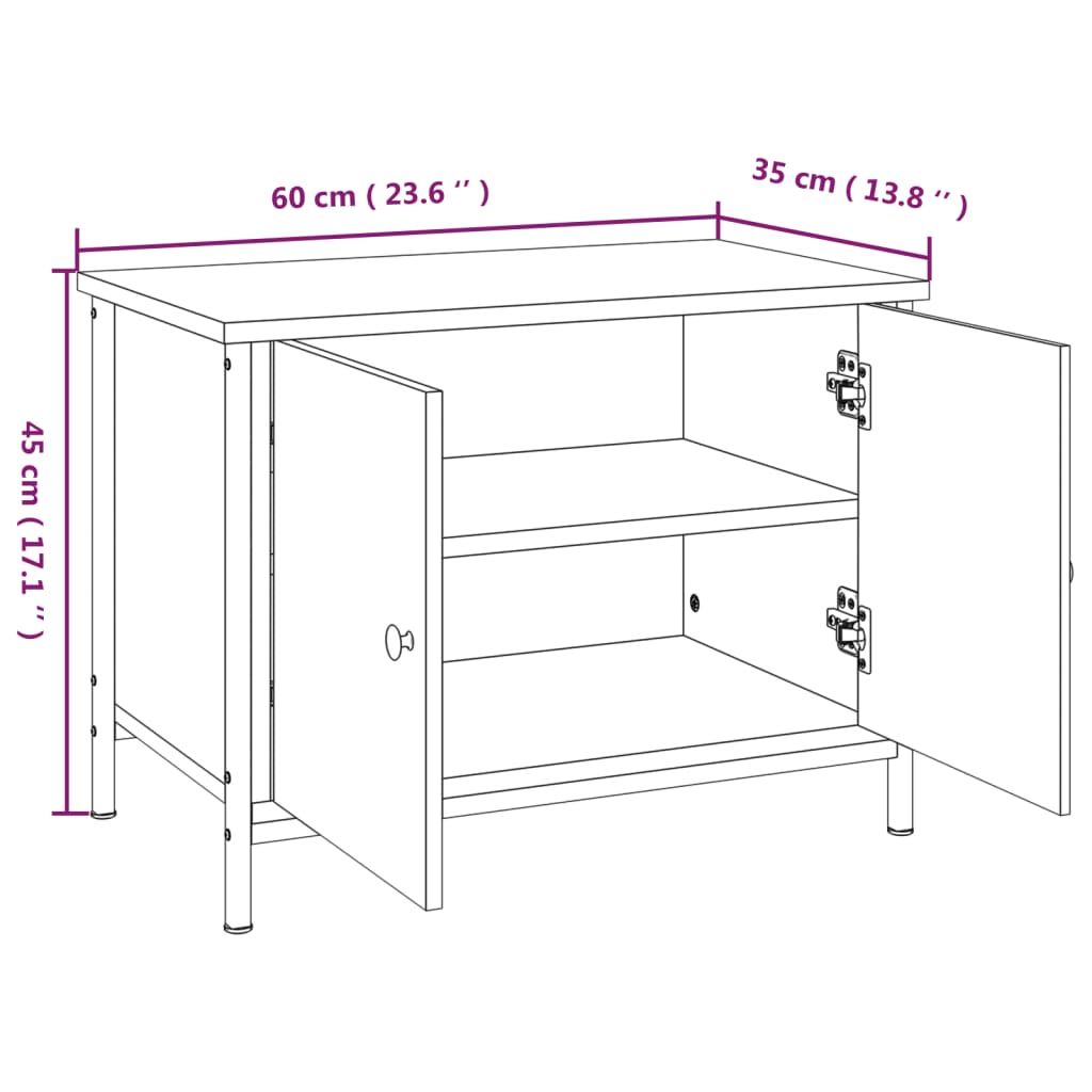 Meuble TV avec portes chêne sonoma 60x35x45cm bois d'ingénierie - XIOS