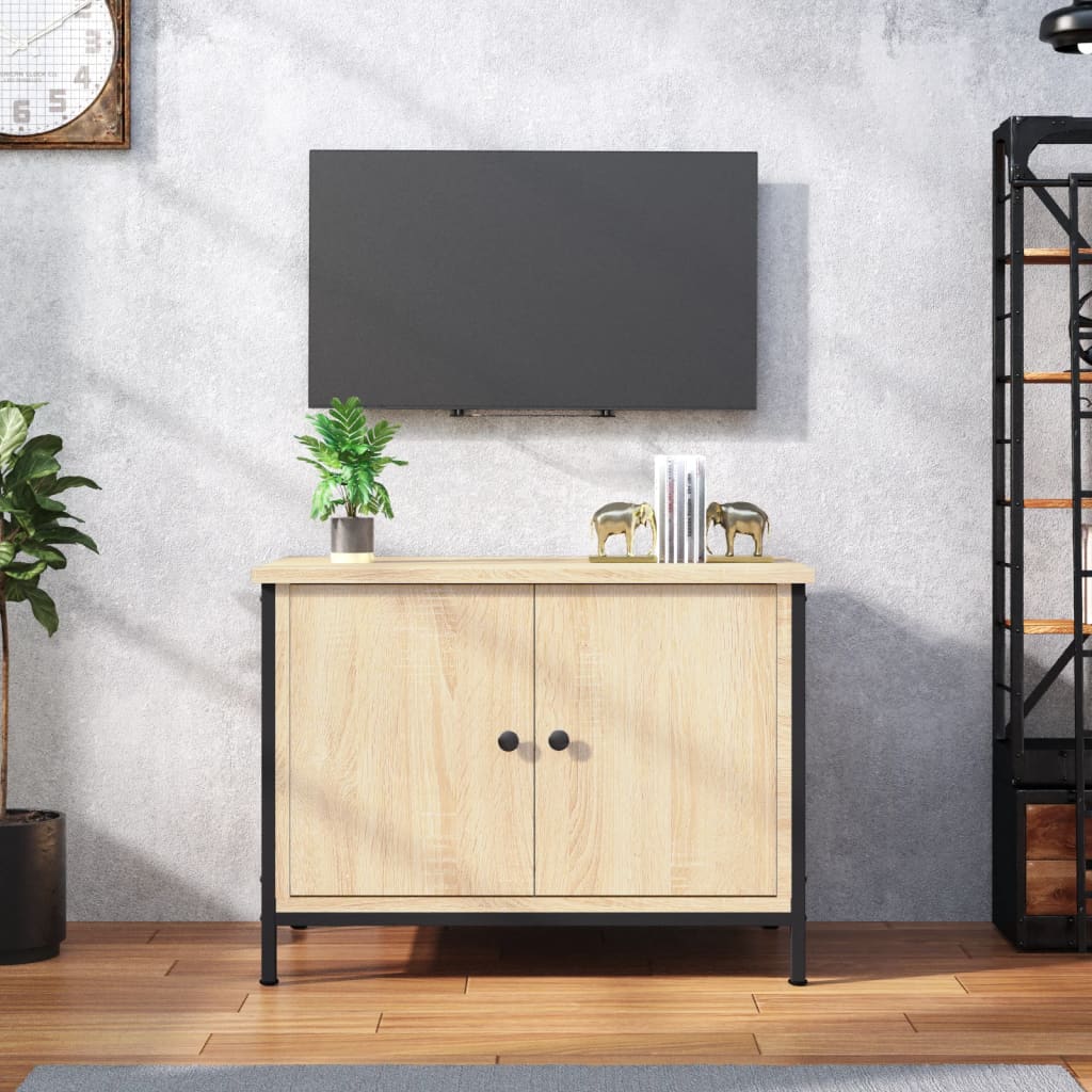 Meuble TV avec portes chêne sonoma 60x35x45cm bois d'ingénierie - XIOS