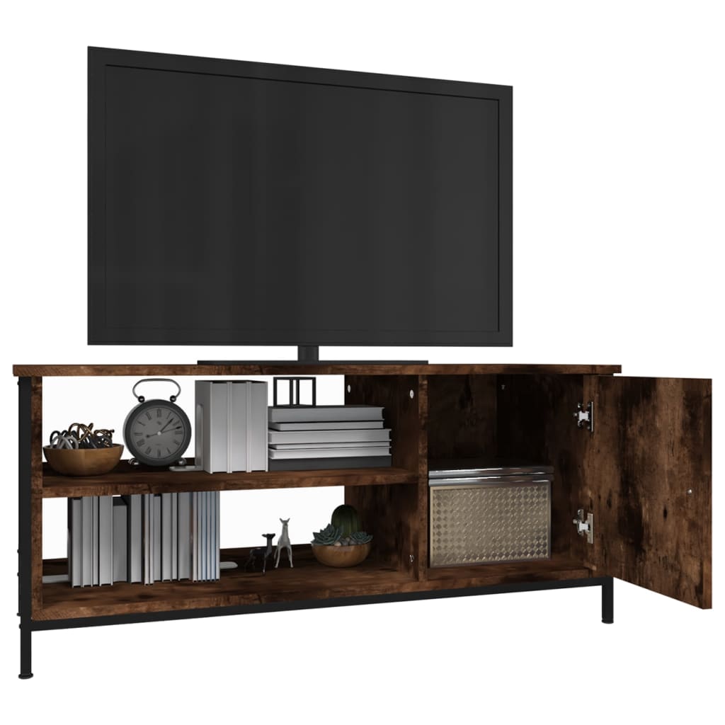 Meuble TV chêne fumé 100x40x45 cm bois d'ingénierie - XIOS