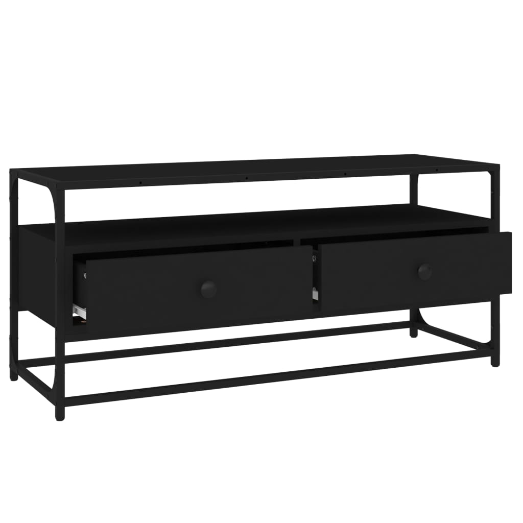 Meuble TV noir 100x35x45 cm bois d'ingénierie - XIOS
