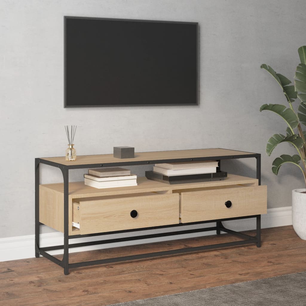 Meuble TV chêne sonoma 100x35x45 cm bois d'ingénierie - XIOS