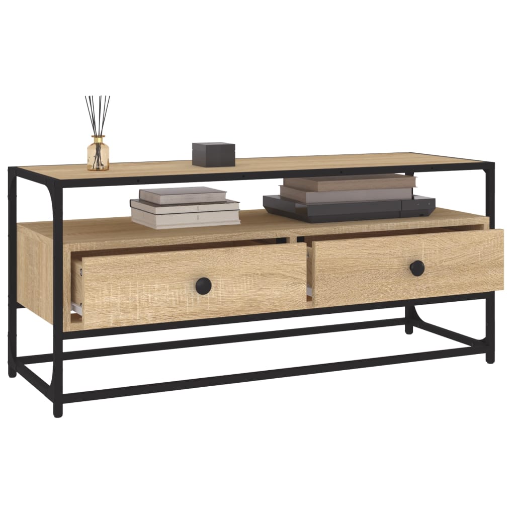 Meuble TV chêne sonoma 100x35x45 cm bois d'ingénierie - XIOS