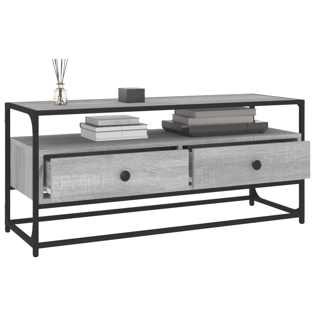 Meuble TV sonoma gris 100x35x45 cm bois d'ingénierie - XIOS