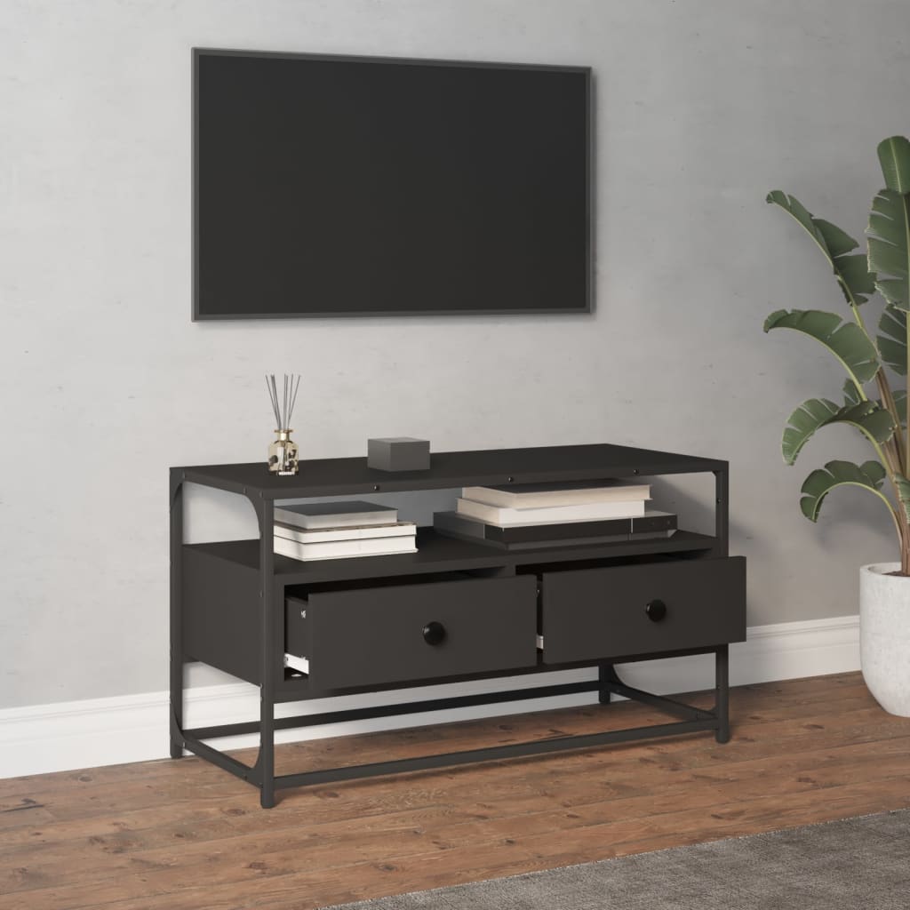 Meuble TV noir 80x35x45 cm bois d'ingénierie Meubles TV vidaXL