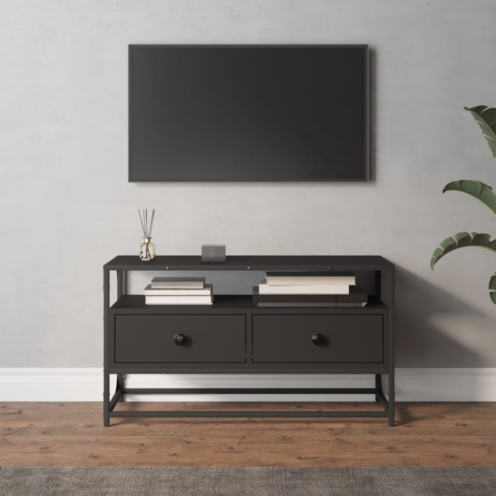 Meuble TV noir 80x35x45 cm bois d'ingénierie Meubles TV vidaXL