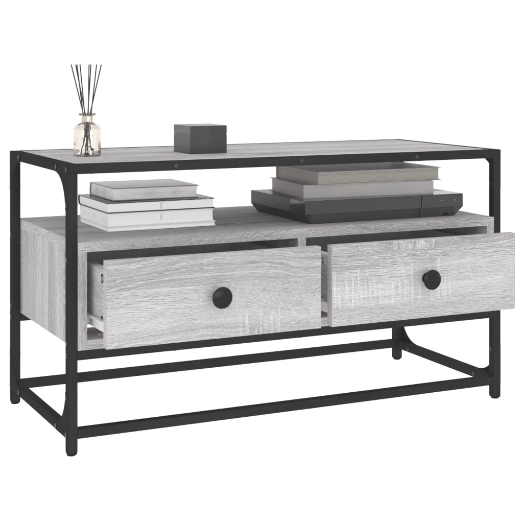 Meuble TV sonoma gris 80x35x45 cm bois d'ingénierie - XIOS