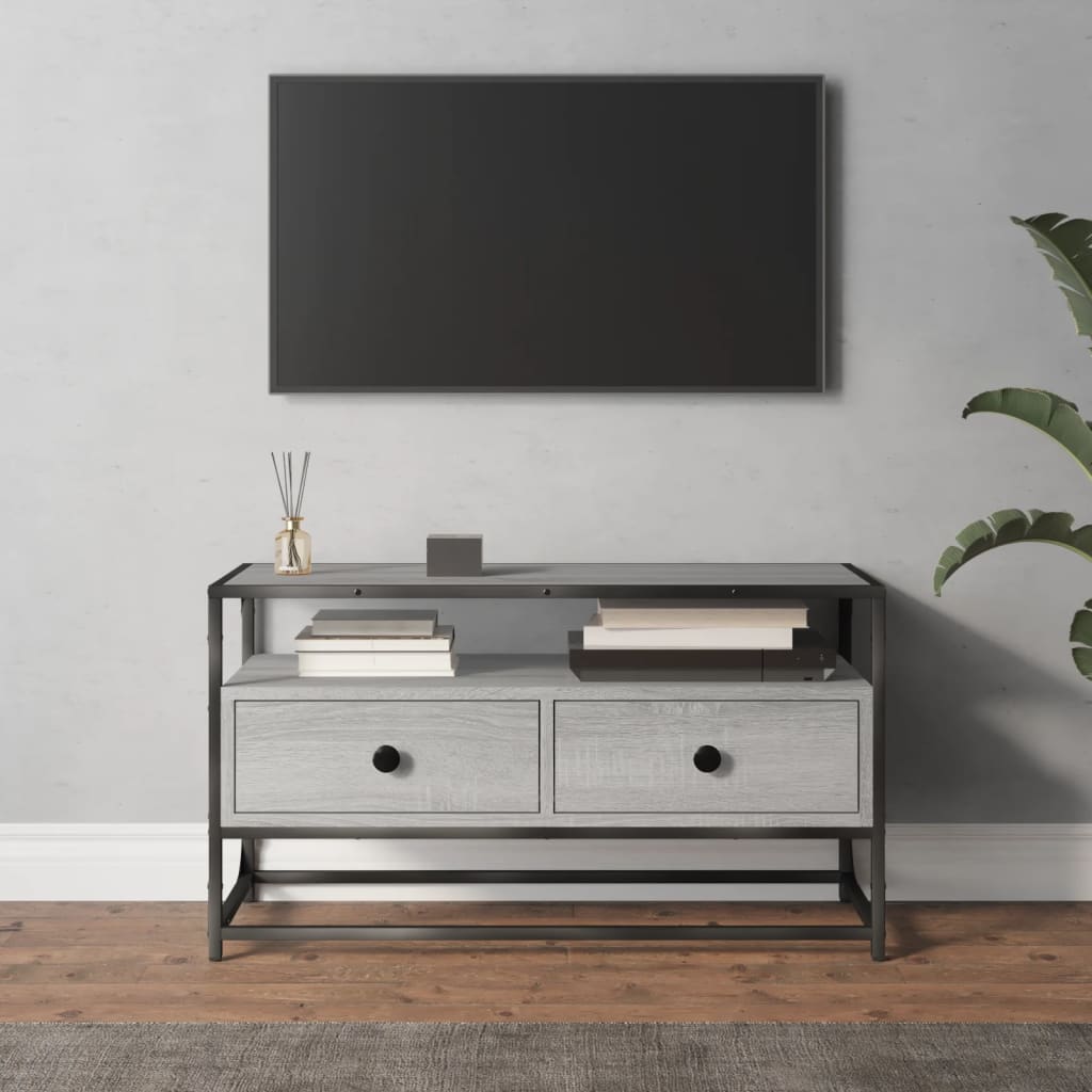 Meuble TV sonoma gris 80x35x45 cm bois d'ingénierie - XIOS