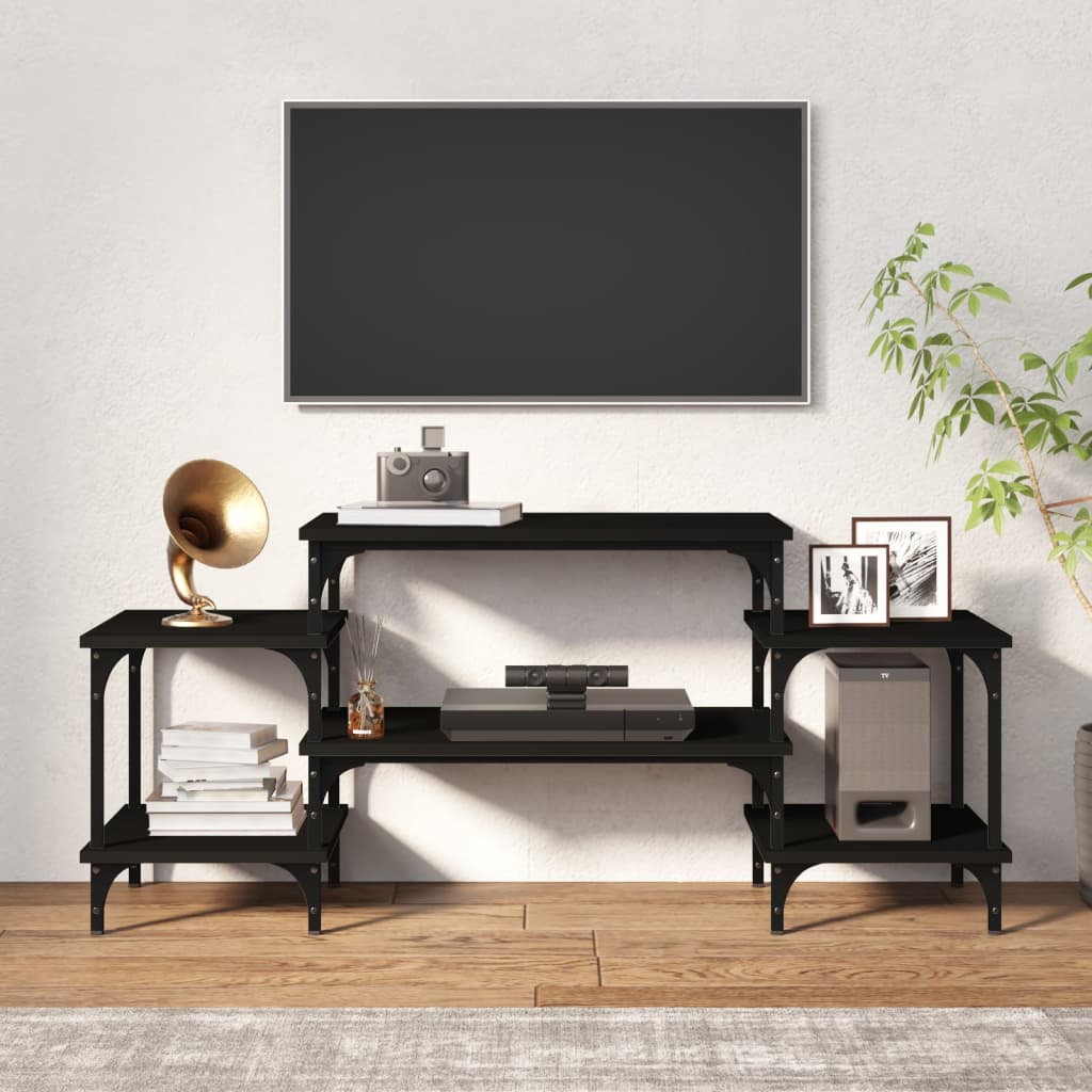Meuble TV noir 117x35x52 cm bois d'ingénierie - XIOS