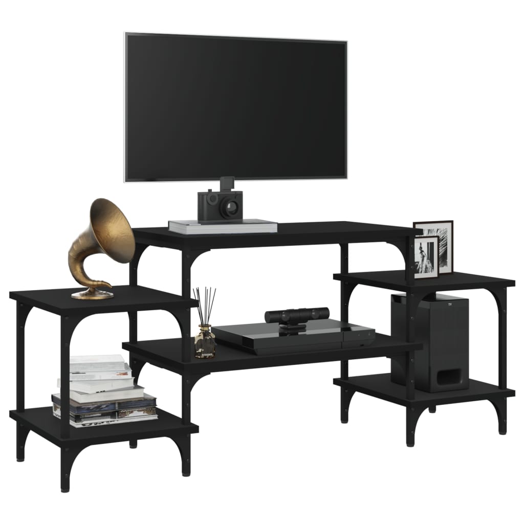 Meuble TV noir 117x35x52 cm bois d'ingénierie - XIOS