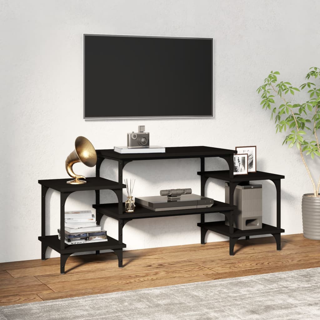 Meuble TV noir 117x35x52 cm bois d'ingénierie - XIOS