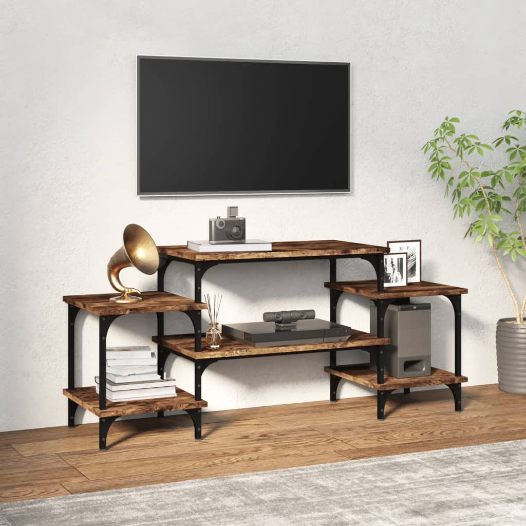 Meuble TV Chêne fumé 117x35x52 cm Bois d'ingénierie - XIOS