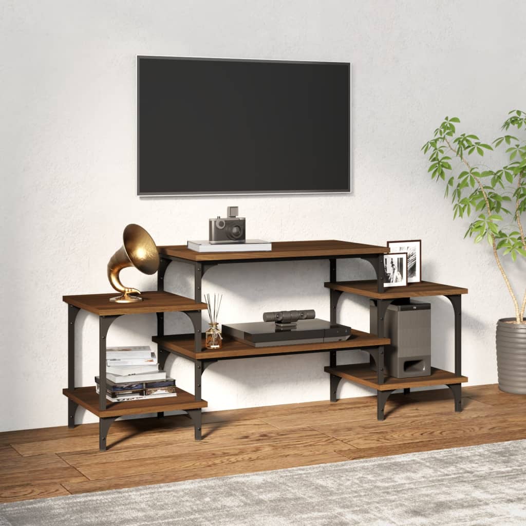 Meuble TV Chêne marron 117x35x52 cm Bois d'ingénierie - XIOS