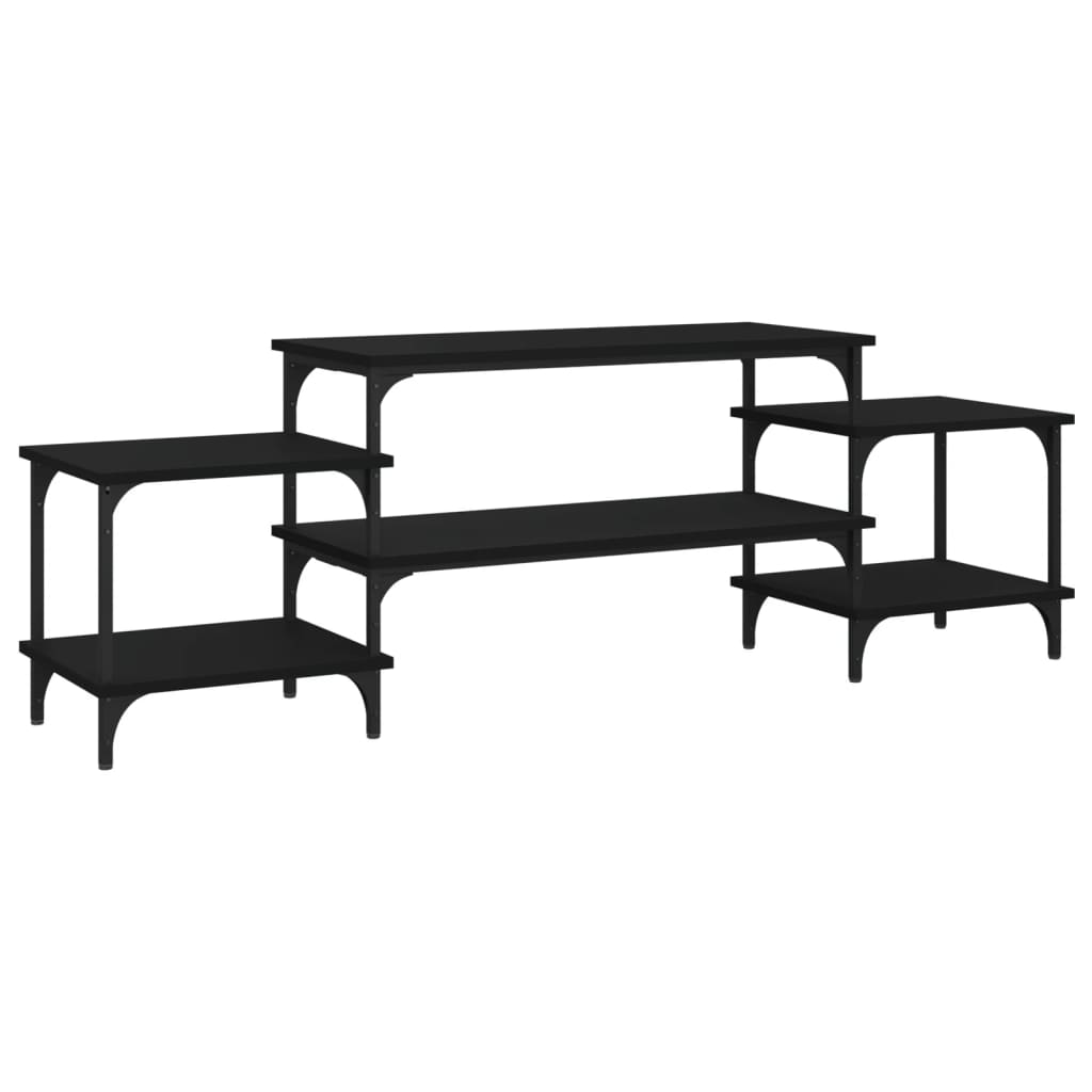 Meuble TV noir 157x35x52 cm bois d'ingénierie - XIOS