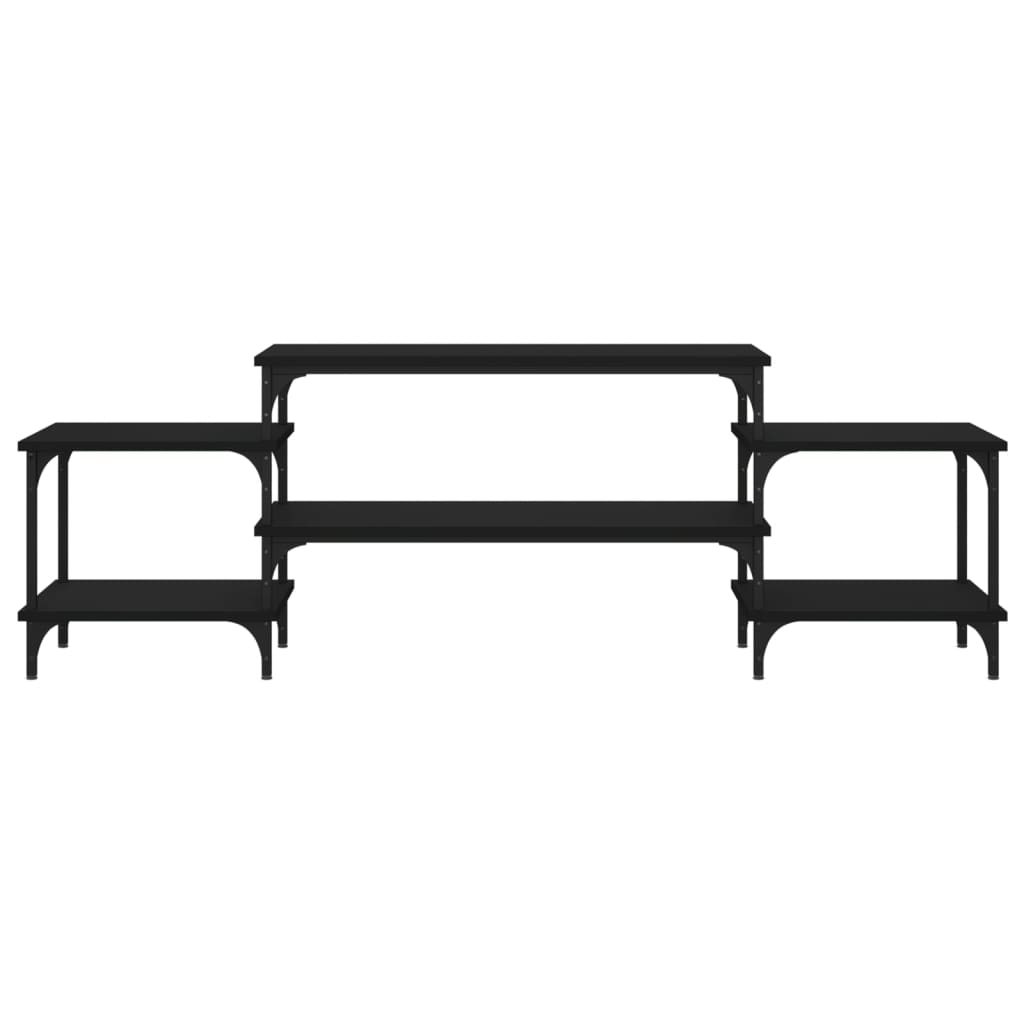 Meuble TV noir 157x35x52 cm bois d'ingénierie - XIOS