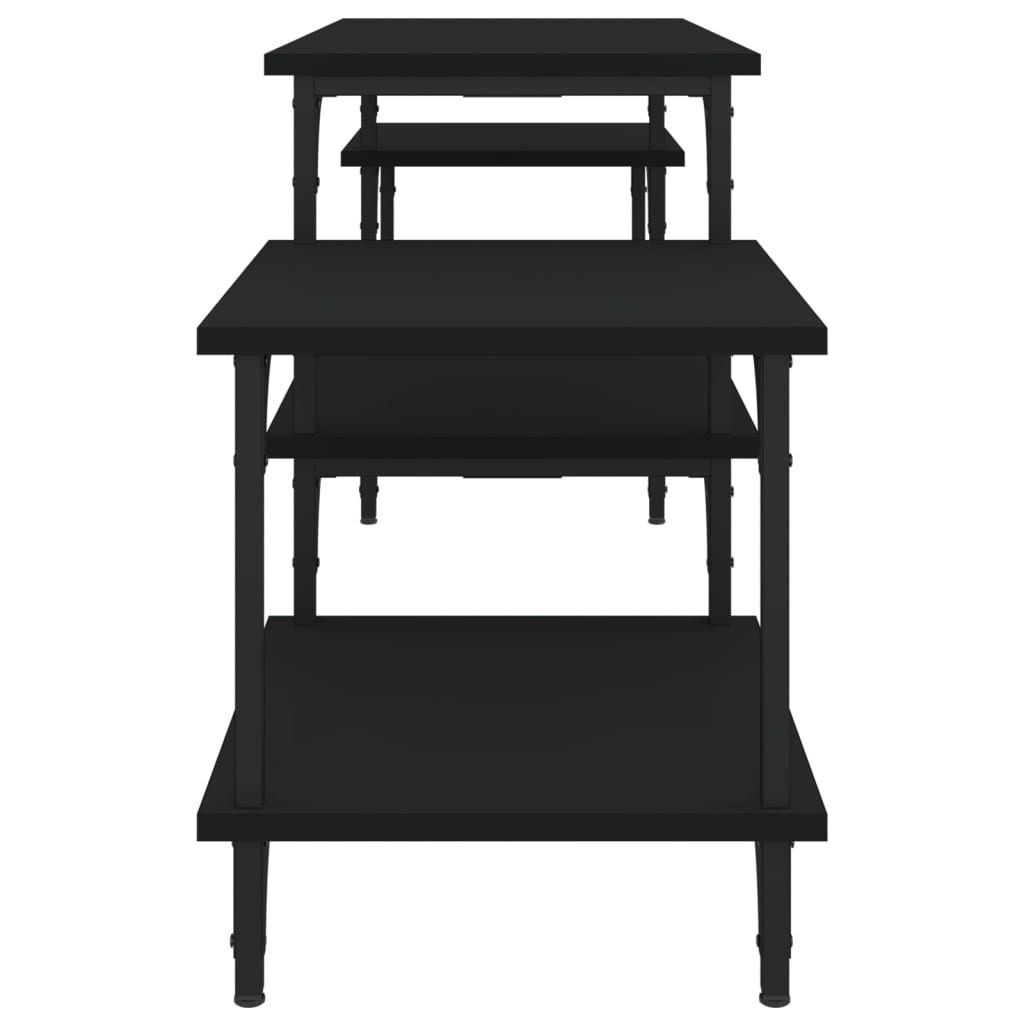 Meuble TV noir 157x35x52 cm bois d'ingénierie - XIOS