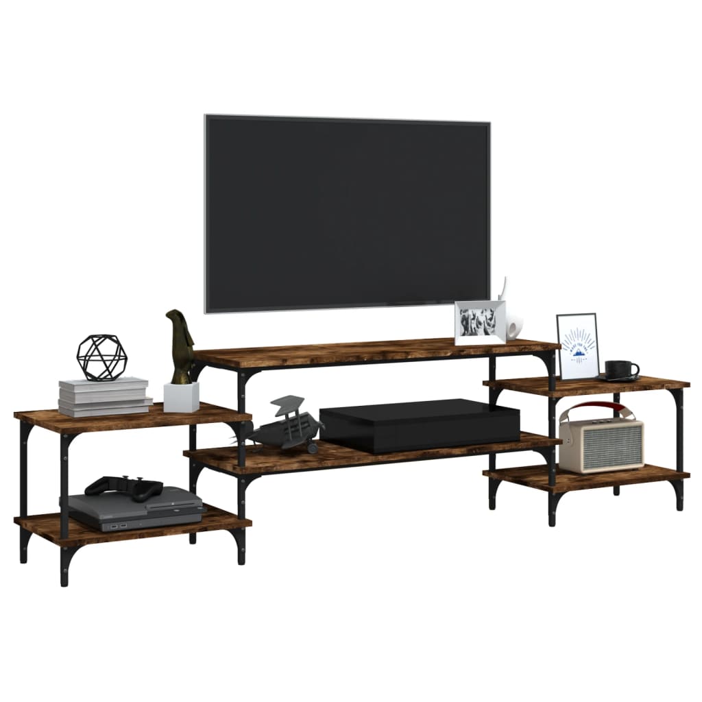 Meuble TV chêne fumé 197x35x52 cm bois d'ingénierie - XIOS