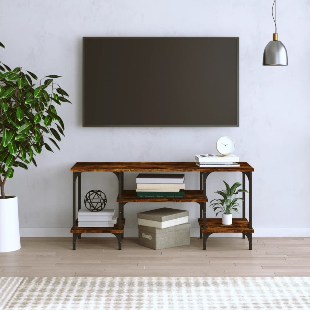 Meuble TV chêne fumé 102x35x45,5 cm bois d'ingénierie - XIOS