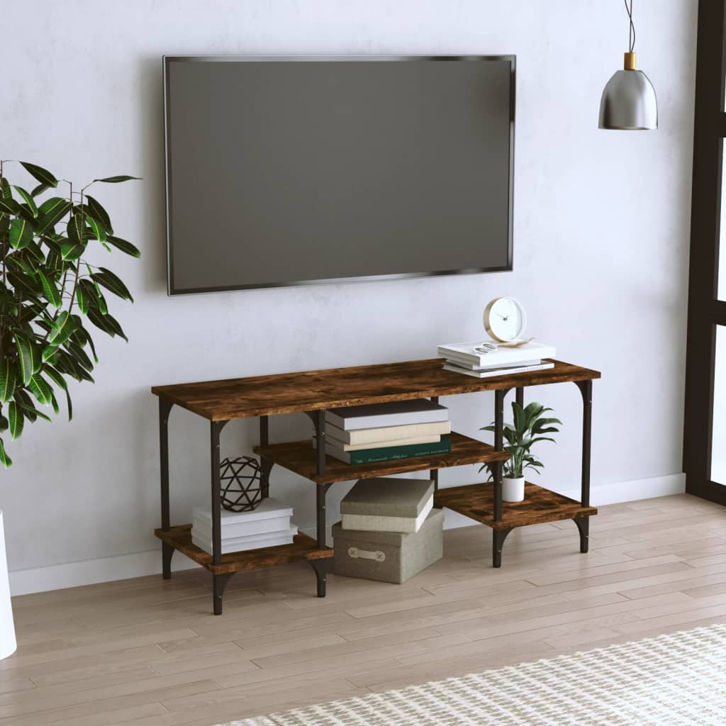 Meuble TV chêne fumé 102x35x45,5 cm bois d'ingénierie - XIOS
