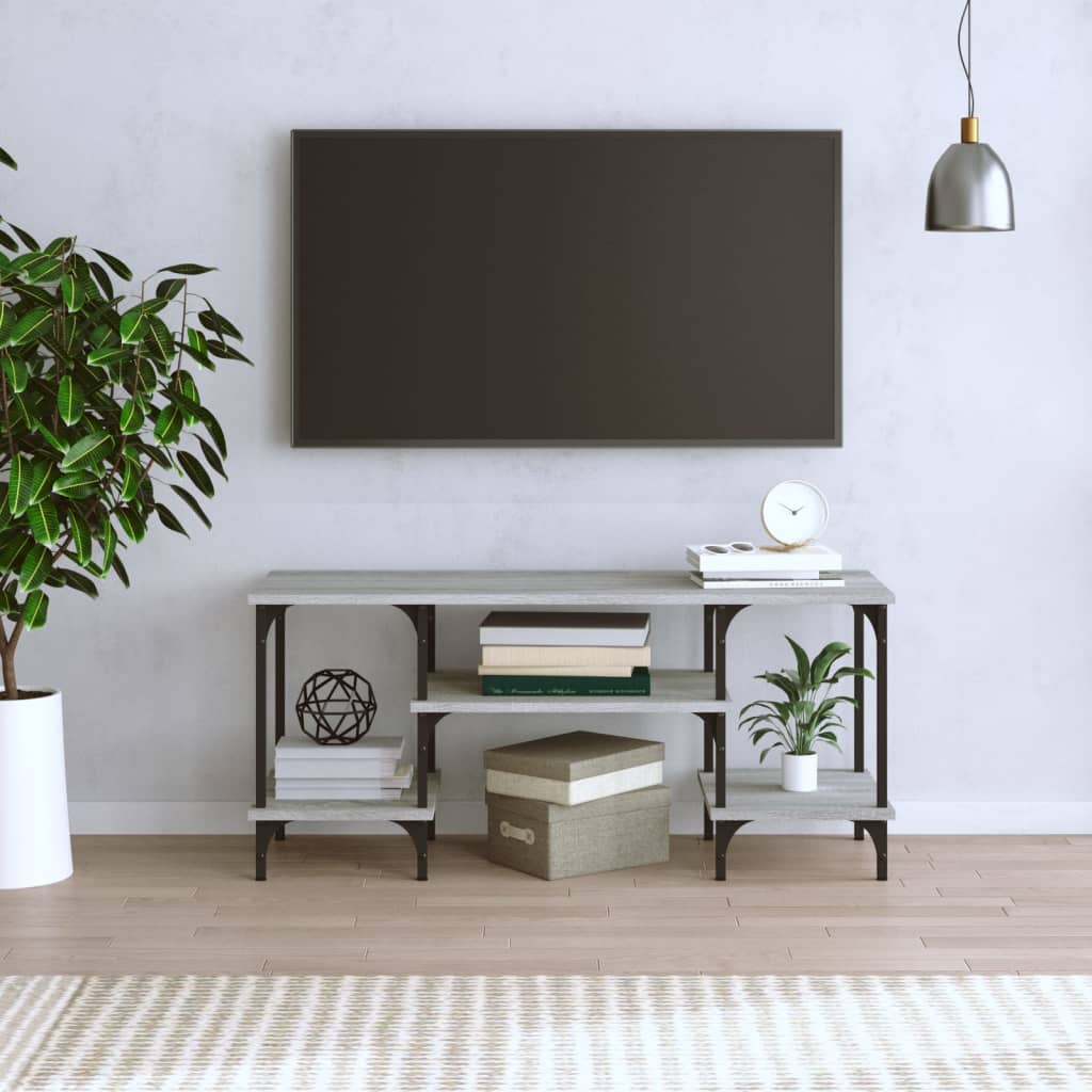 Meuble TV sonoma gris 102x35x45,5 cm bois d'ingénierie - XIOS