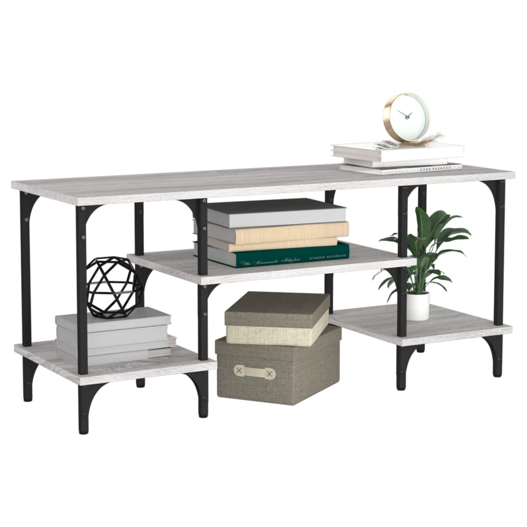 Meuble TV sonoma gris 102x35x45,5 cm bois d'ingénierie - XIOS