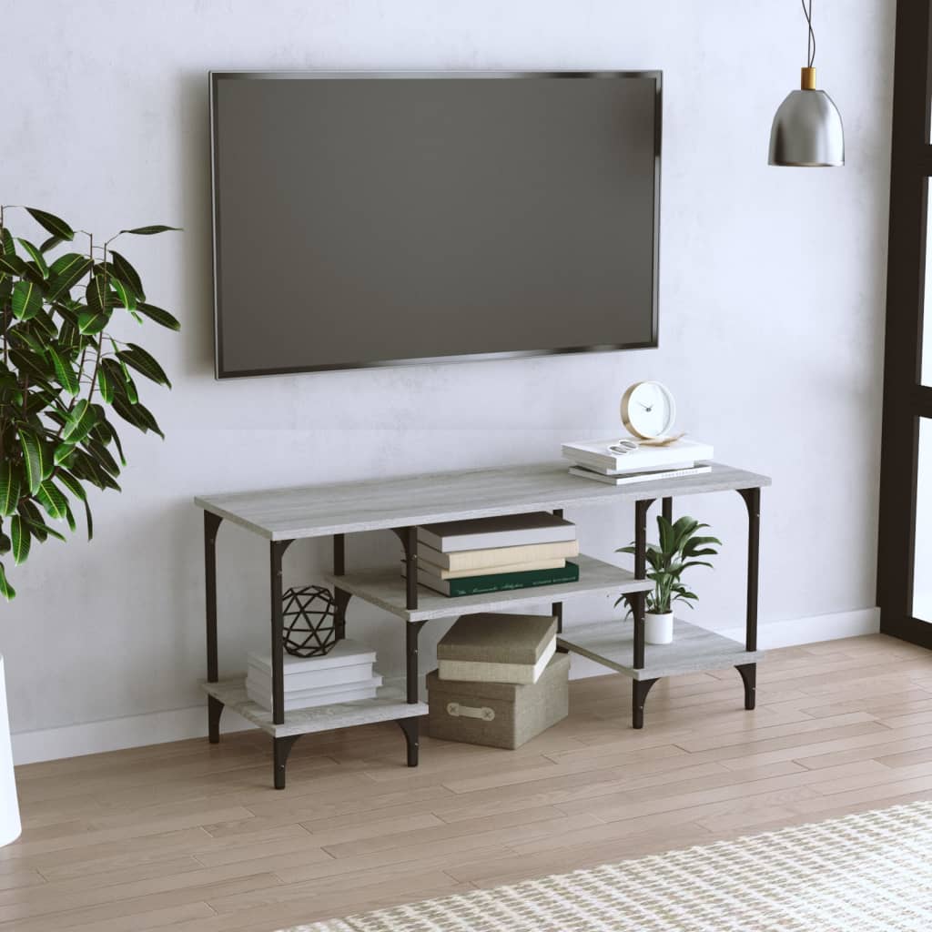 Meuble TV sonoma gris 102x35x45,5 cm bois d'ingénierie - XIOS