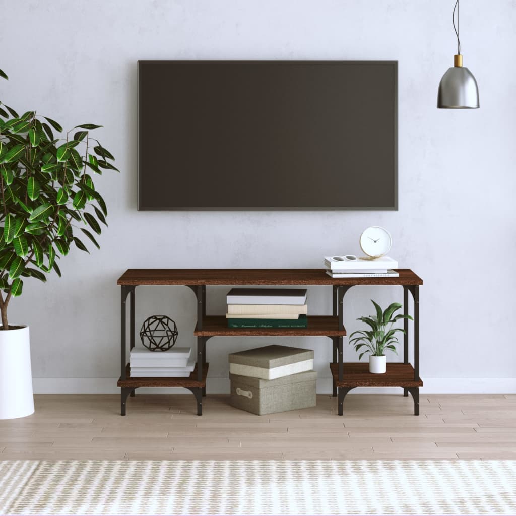 Meuble TV chêne marron 102x35x45,5 cm bois d'ingénierie - XIOS