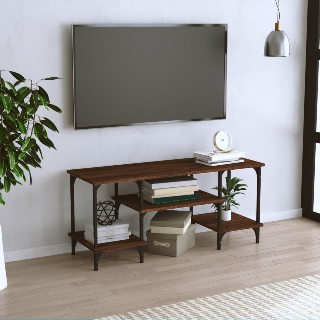 Meuble TV chêne marron 102x35x45,5 cm bois d'ingénierie - XIOS