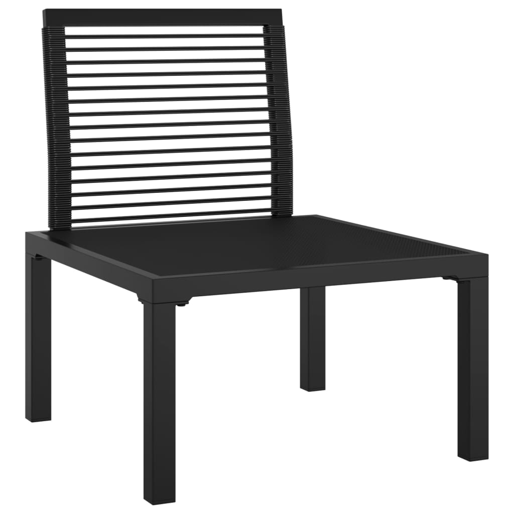 Chaise de jardin avec coussins noir/gris résine tressée - XIOS