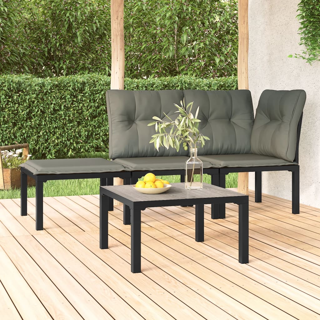 Table basse de jardin gris 55x55x31 cm DPC et acier