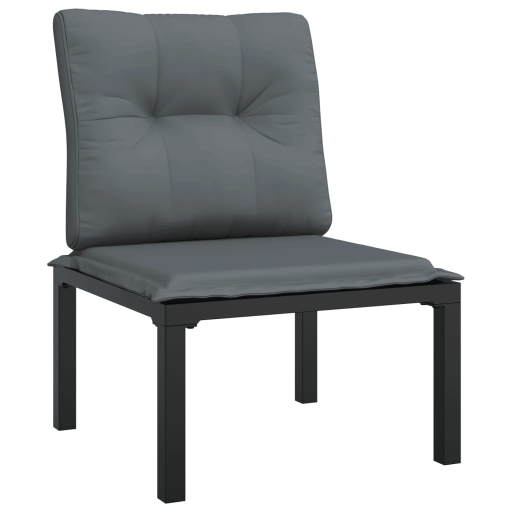 Salon de jardin 4 pcs noir et gris résine tressée - XIOS
