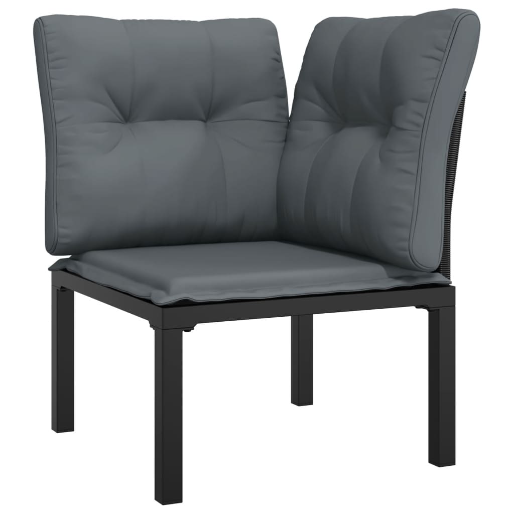 Salon de jardin 4 pcs noir et gris résine tressée - XIOS