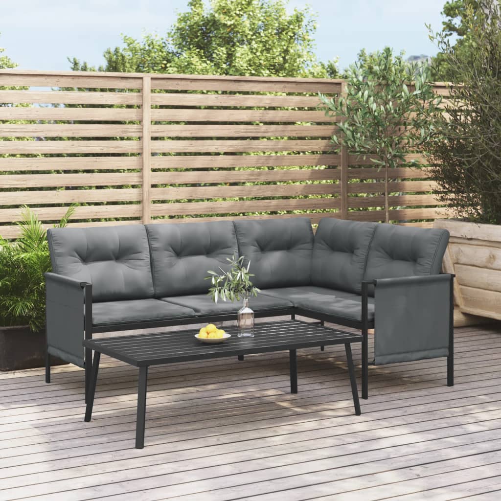 Table basse de jardin anthracite 110x55x35 cm acier - XIOS
