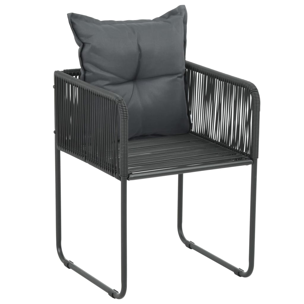 Ensemble à manger de jardin 5 pcs Noir