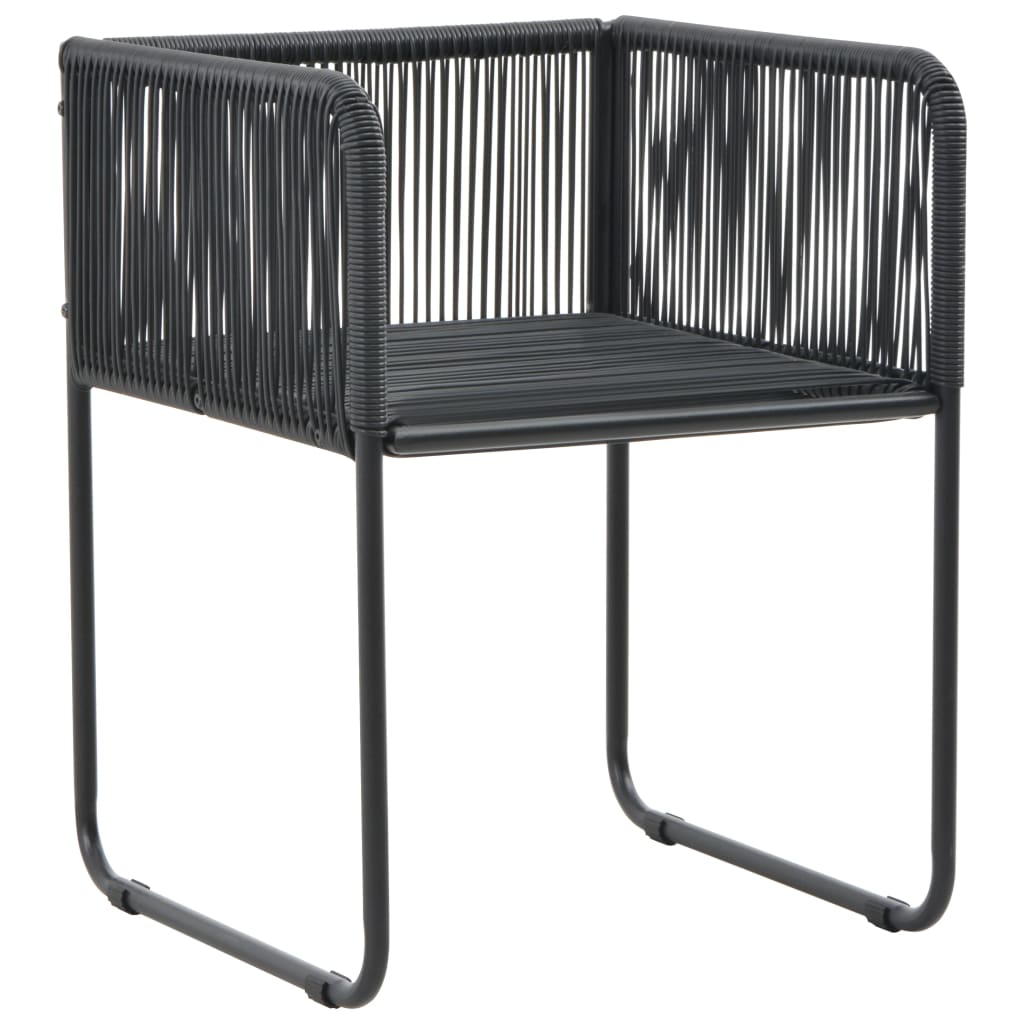 Ensemble à manger de jardin 5 pcs Noir