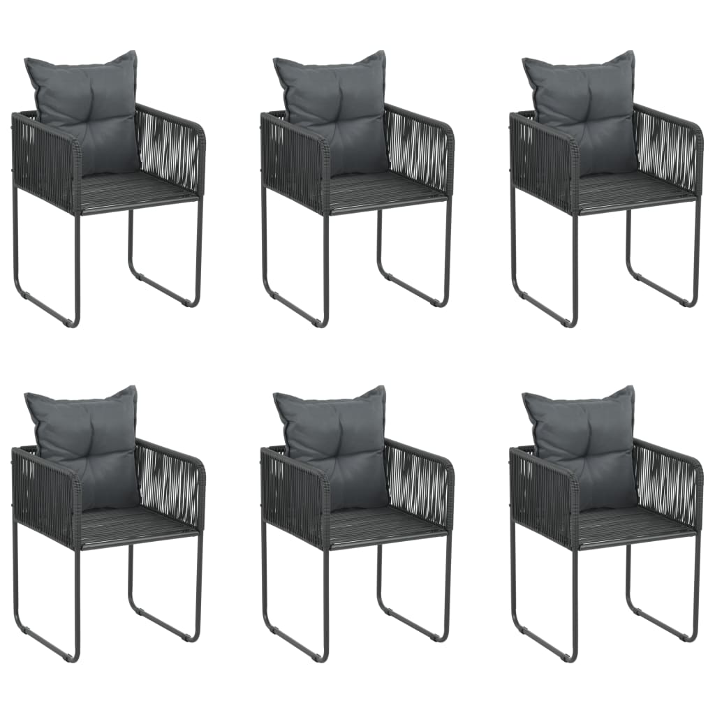 Ensemble à manger de jardin 7 pcs Noir