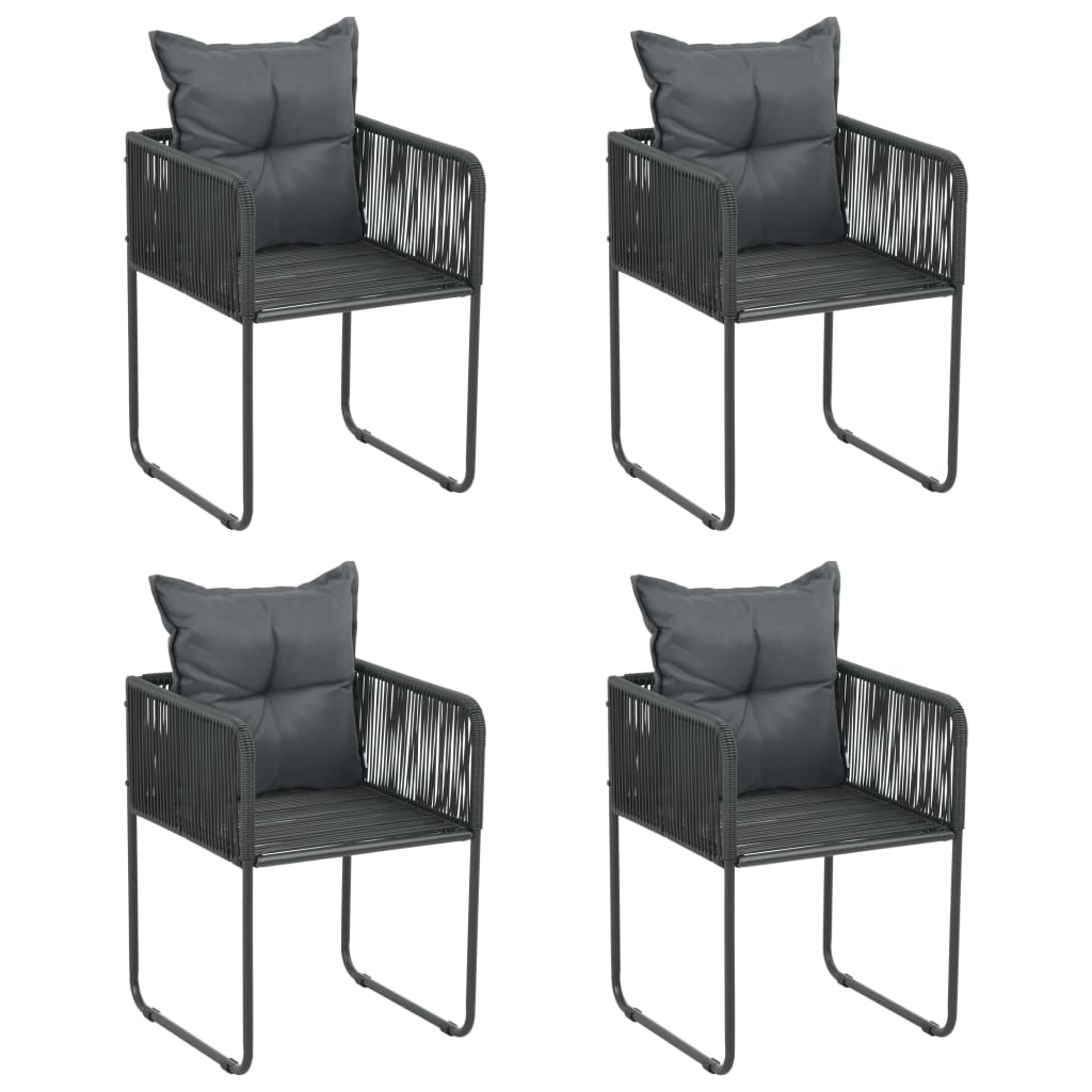 Ensemble à manger de jardin 5 pcs Noir