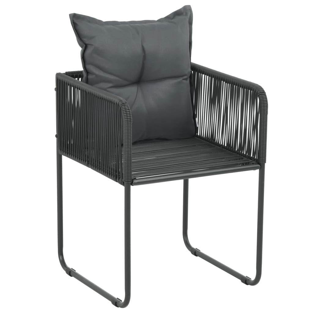 Ensemble à manger de jardin 7 pcs Noir