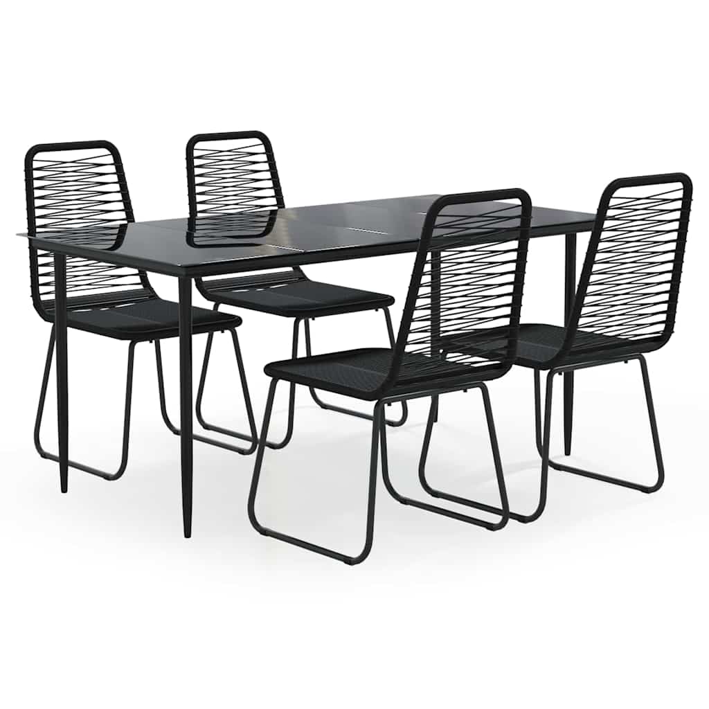 Ensemble à manger de jardin 5 pcs Noir