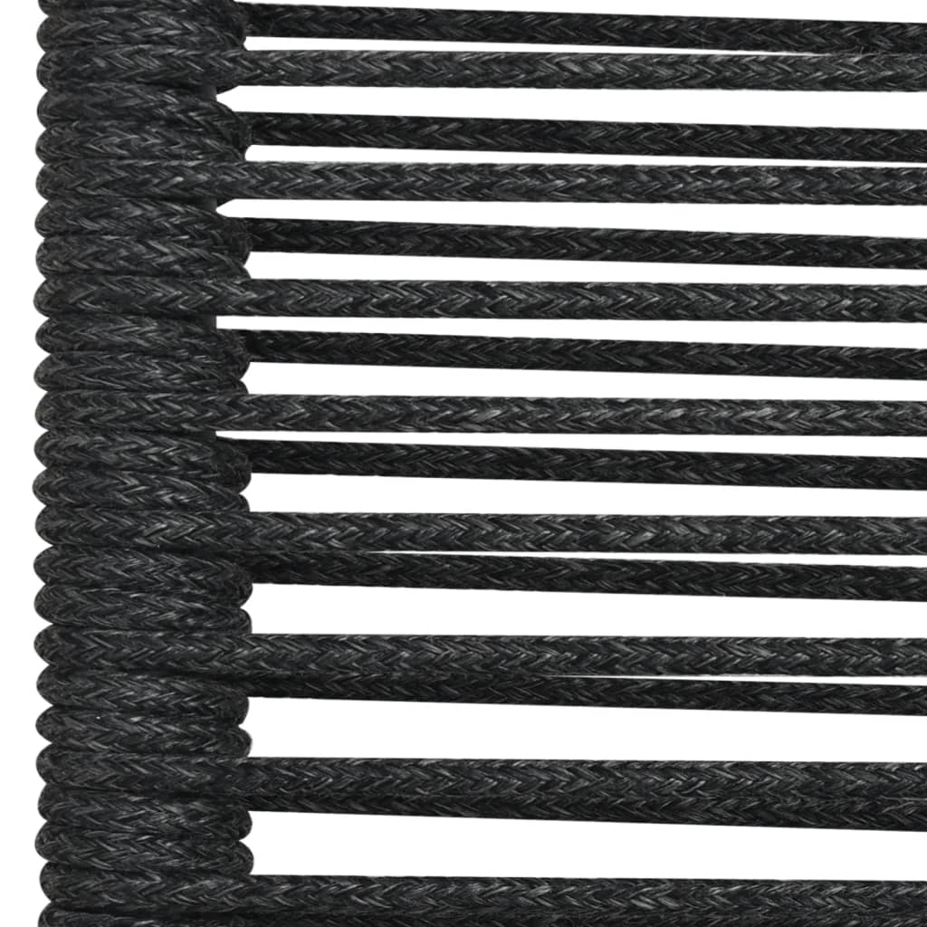 Ensemble à manger de jardin 5 pcs Noir Corde de coton et acier
