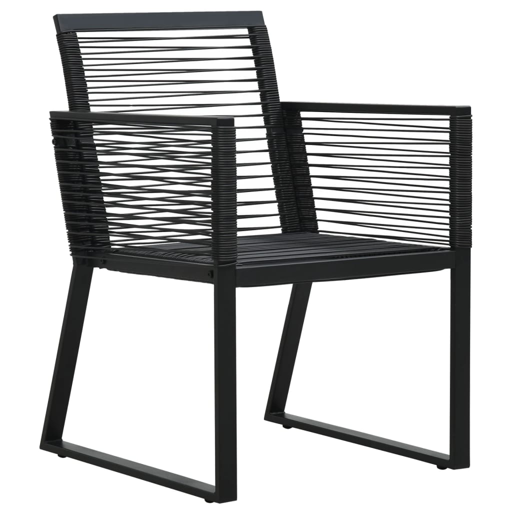 Ensemble à manger de jardin 7 pcs Noir Rotin PVC