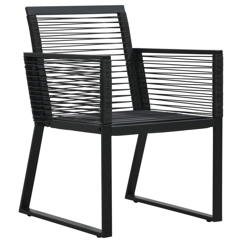 Ensemble à manger de jardin 5 pcs Noir Rotin PVC