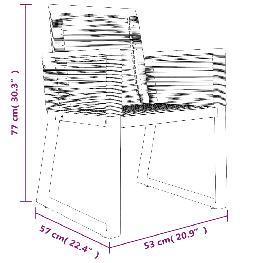 Ensemble à manger de jardin 5 pcs Noir Rotin PVC