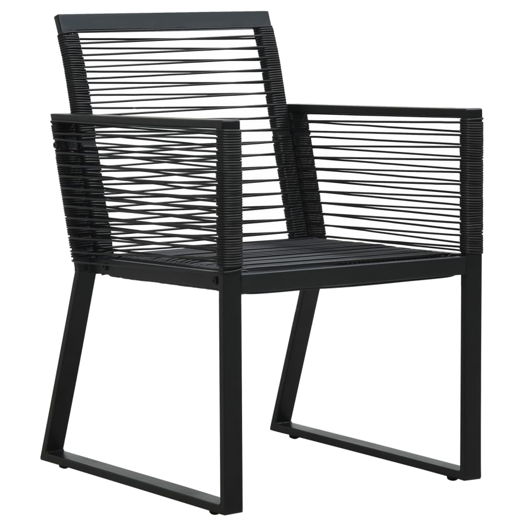Ensemble à manger de jardin 7 pcs Noir Rotin PVC
