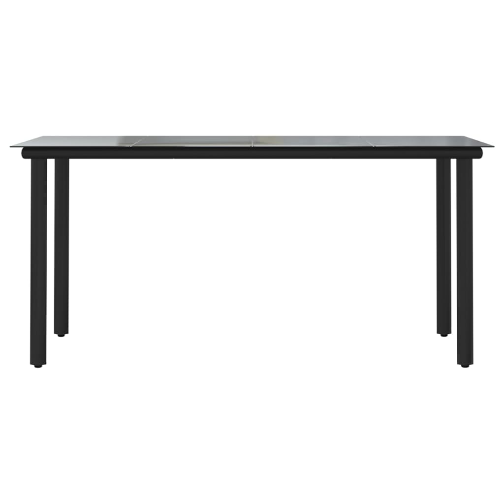 Ensemble à manger de jardin 5 pcs Noir Rotin PVC